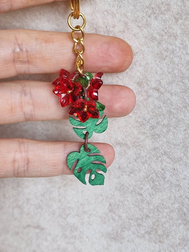 Breloc floral sticlă