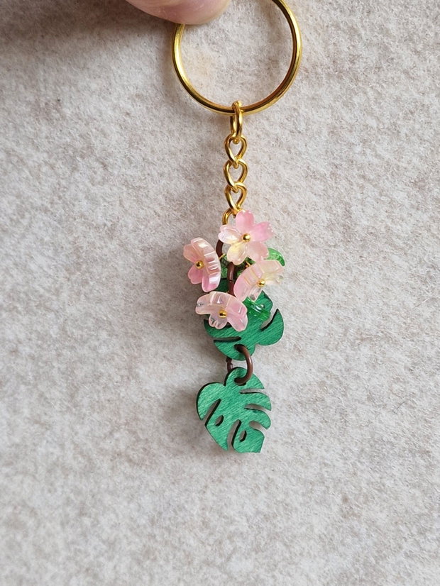 Breloc floral sticlă