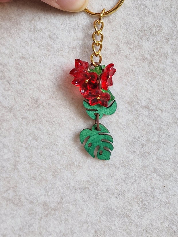 Breloc floral sticlă