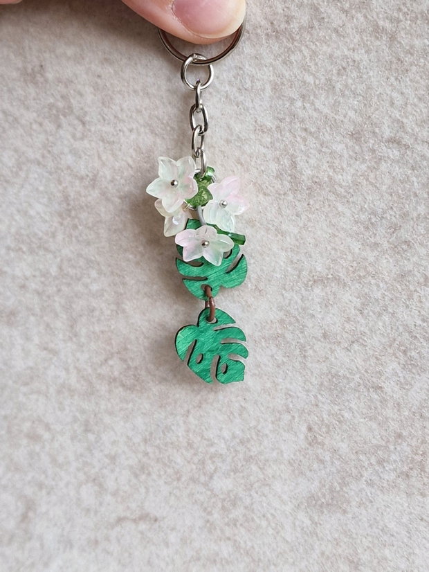 Breloc floral sticlă