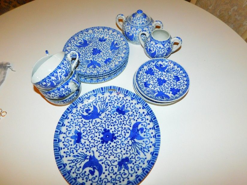 Portelan Japonia , original, pentru desert , cani portelan coji de ou , extrem de fine