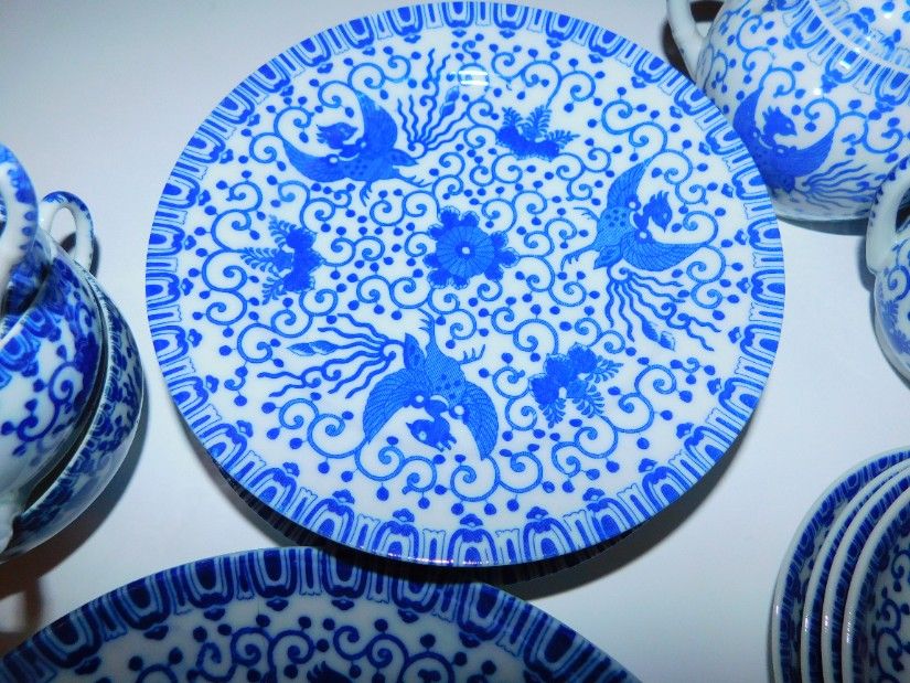 Portelan Japonia , original, pentru desert , cani portelan coji de ou , extrem de fine