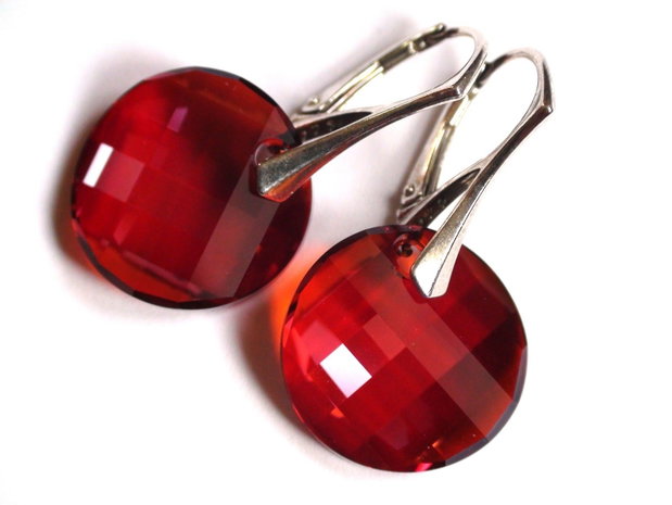 Cercei Cristale Swarovski si argint 925 - CE292 - cercei Swarovski, cadou iubita, cercei ocazie, cadou romantic, cercei cadou, cadou sotie, cercei rosii, cercei nasa