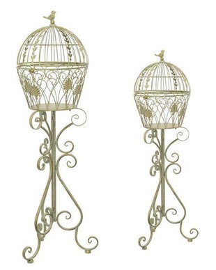 Set doua jardiniere cu picior din fier forjat