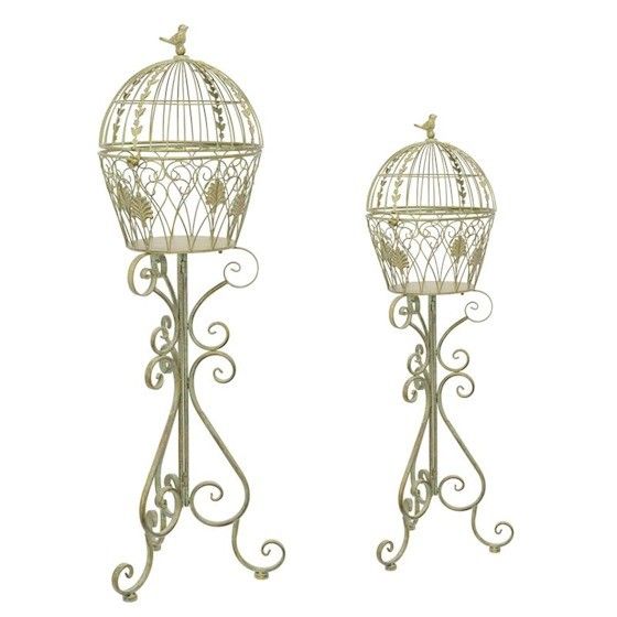 Set doua jardiniere cu picior din fier forjat