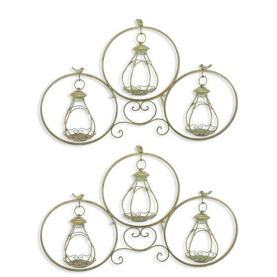 Set doua fantani pasarele din fier forjat antik green