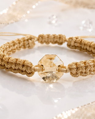 Bratara reglabila cu piatra Swarovski Octogon Golden Shadow