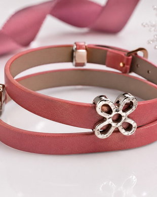 Bratara imitatie piele si slider charm