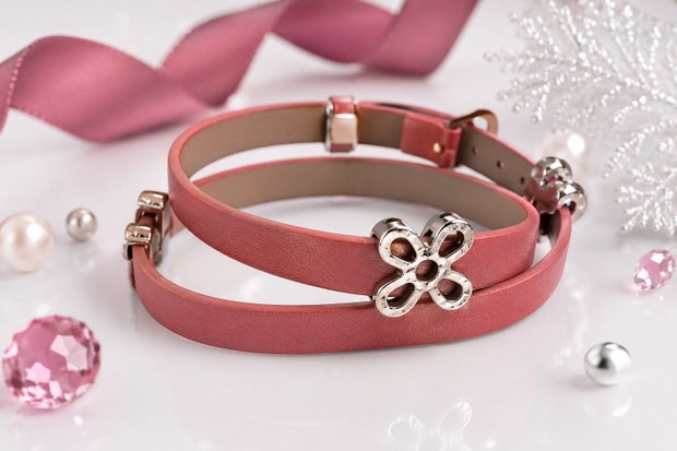 Bratara imitatie piele si slider charm