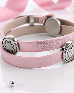 Bratara imitatie piele si slider charm