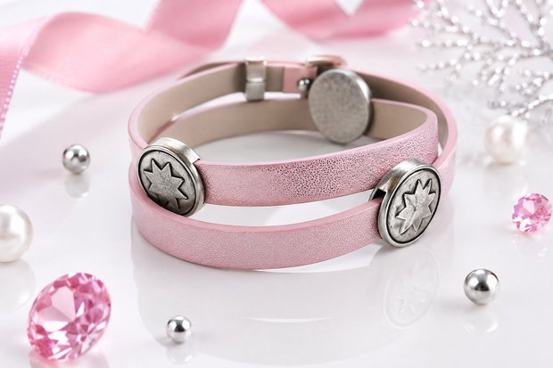 Bratara imitatie piele si slider charm