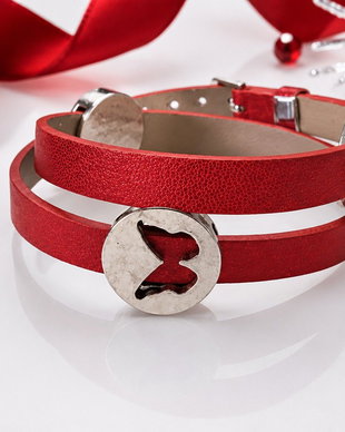 Bratara imitatie piele si slider charm