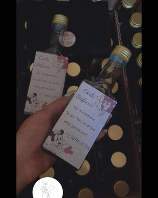 Mărturie pentru botez  Sticluță din sticlă 250 ml, personalizată