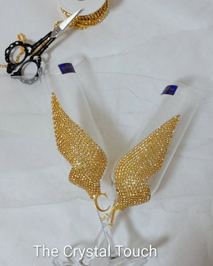 Set pahare personalizate pentru miri  Model Aripi de Fluture