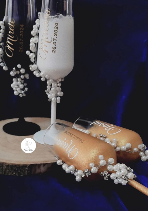 Pahare personalizate Model cu perle