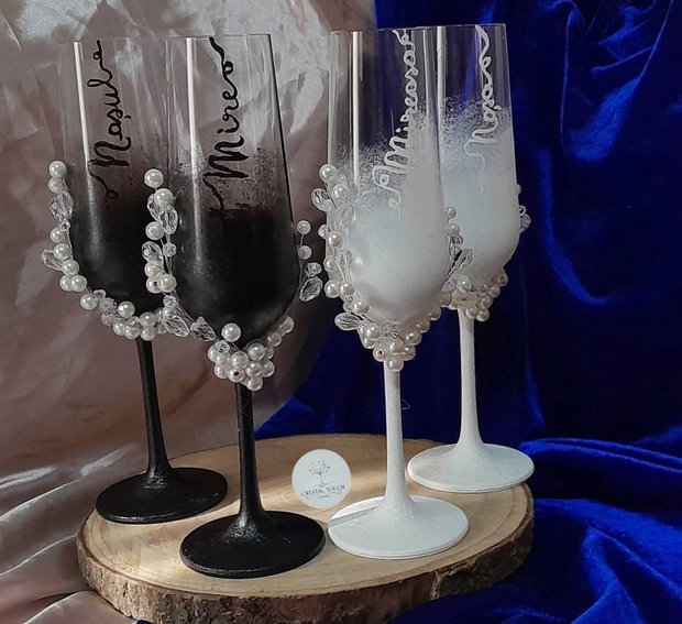 Pahare personalizate Model cu perle