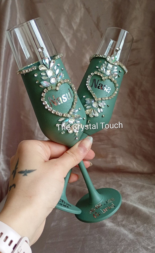 Pahare personalizate Model Luxury cu cristale