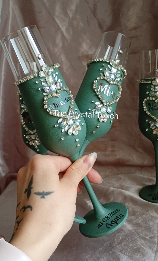 Pahare personalizate Model Luxury cu cristale