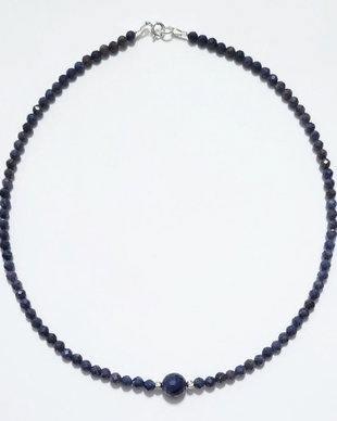 Colier argint 925 cu safir fatetat