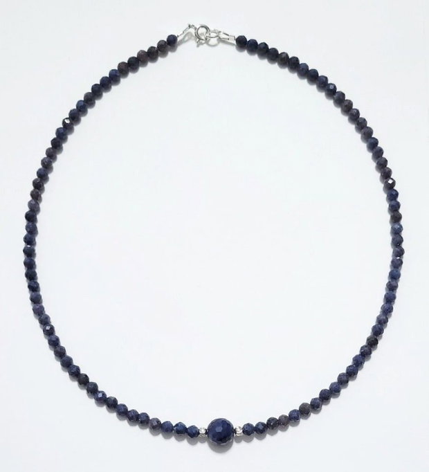 Colier argint 925 cu safir fatetat