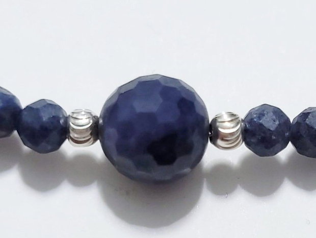 Colier argint 925 cu safir fatetat