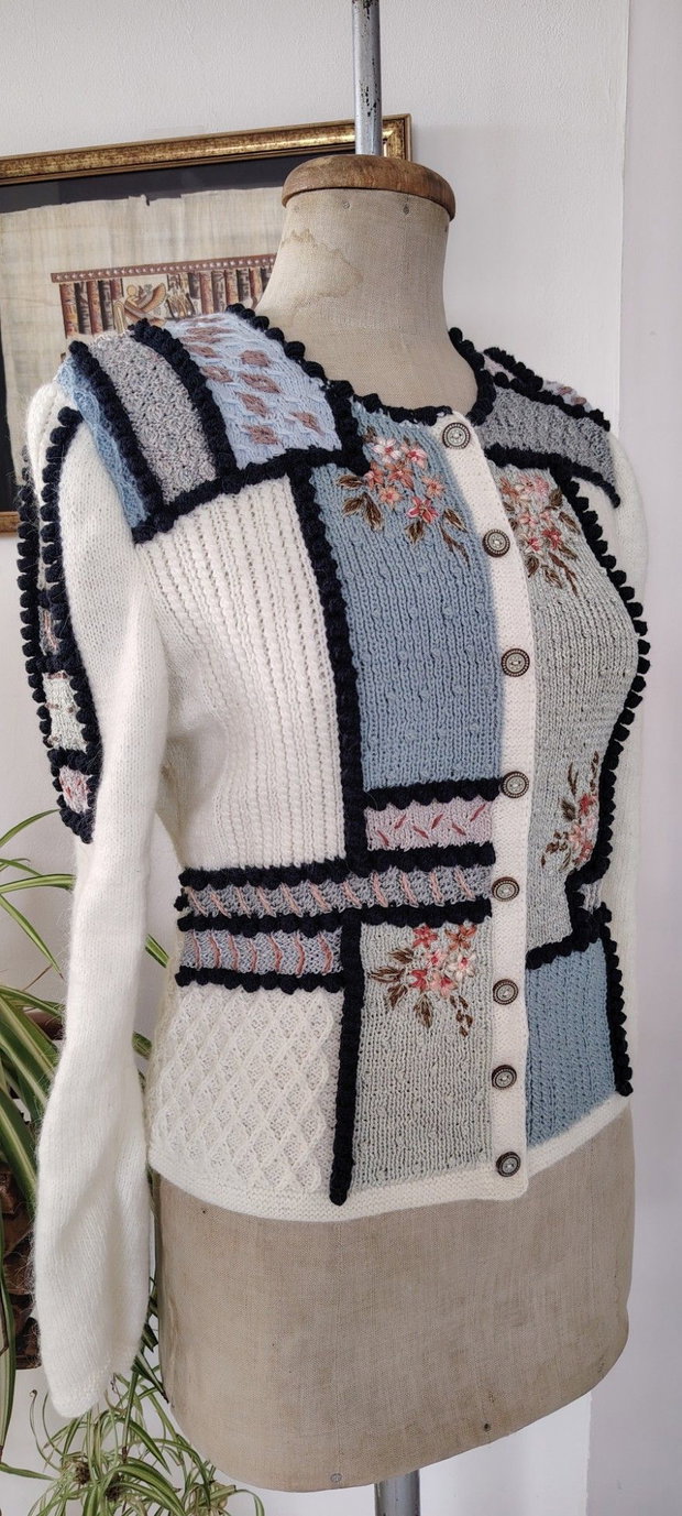 Jachetă multicolor alb bleu