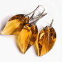 Set Cristale Swarovski leaf topaz si argint 925 - CE340.2, PA340.2 - Cercei cristle galbene, cercei romantici, cercei mari stralucitori, cadou pentru ea, cercei ocazie