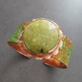 Bratara cupru antichizat si opal verde