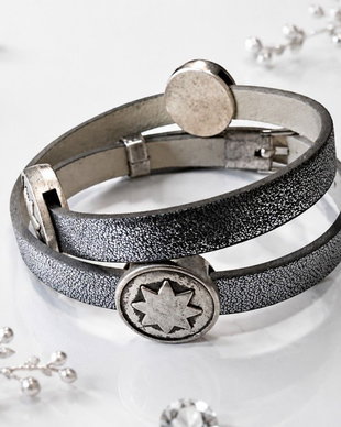 Bratara imitatie piele si slider charm