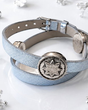 Bratara imitatie piele si slider charm