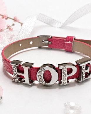 Bratara imitatie piele si slider charm Hope