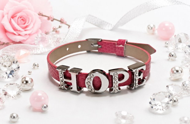 Bratara imitatie piele si slider charm Hope
