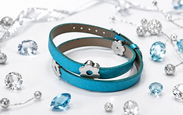 Bratara imitatie piele si slider charm