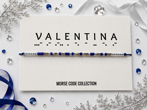 Bratara reglabila cod Morse VALENTINA