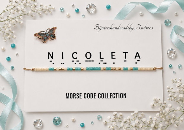 Bratara reglabila cod Morse NICOLETA
