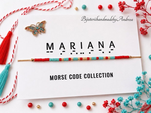 Bratara reglabila cod Morse MARIANA