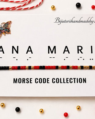 Bratara reglabila cod Morse ANA MARIA