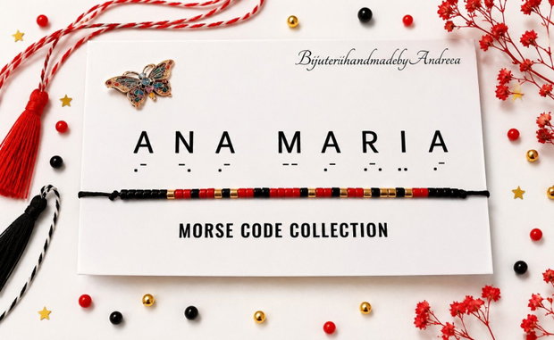 Bratara reglabila cod Morse ANA MARIA