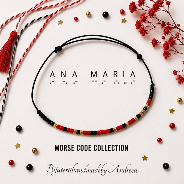 Bratara reglabila cod Morse ANA MARIA