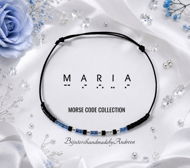 Bratara reglabila cod Morse MARIA