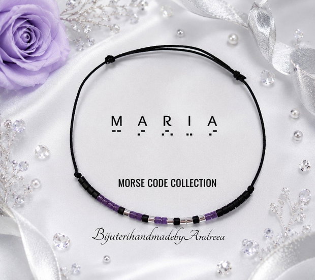 Bratara reglabila cod Morse MARIA