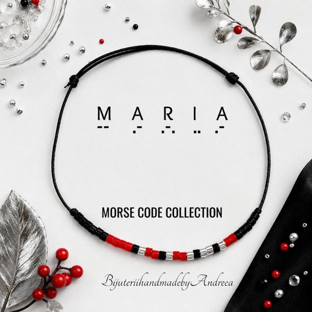 Bratara reglabila cod Morse MARIA