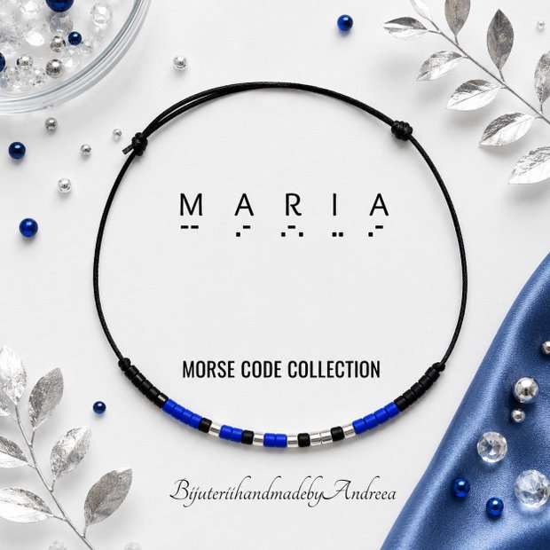 Bratara reglabila cod Morse MARIA