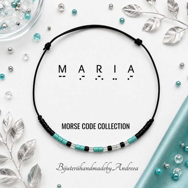 Bratara reglabila cod Morse MARIA