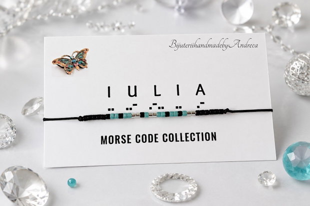 Bratara reglabila cod Morse IULIA