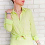 Camasa Dama Panza Topita Verde Neon