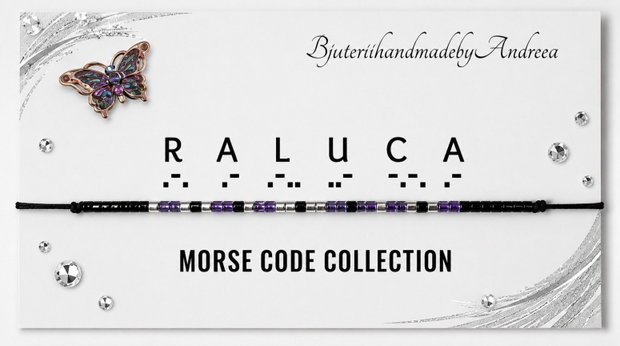 Bratara reglabila cod Morse RALUCA