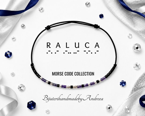 Bratara reglabila cod Morse RALUCA