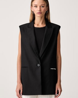 Armani Exchange vestă cu un singur rând de nasturi pentru femei cu amestec de lână