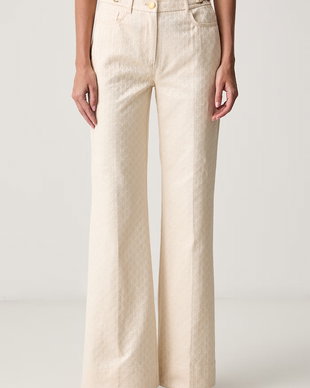 Marciano by Guess pantaloni pentru femei cu bumbac MILAD PALAZZO